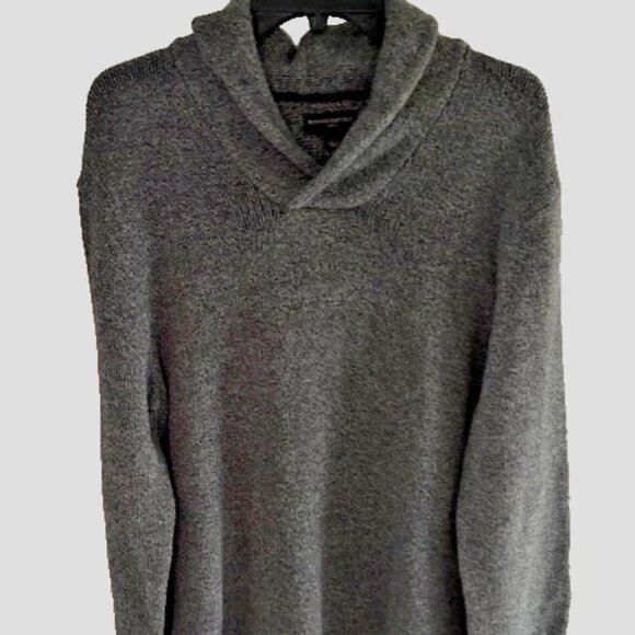 Banana Republic Other - Banana Republic L Shawl Neck Sweater Gray Long Sleeve Cozy Luxe Preppy Knit